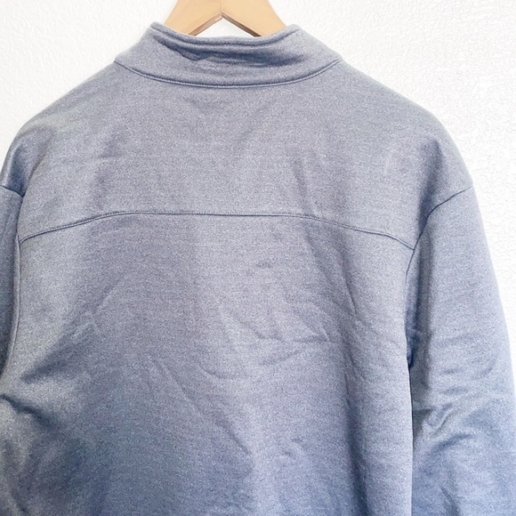 Callaway Mens Quarter Zip Banded Collar Heather Gray Long Sleeve Pullover - Picture 10 of 10